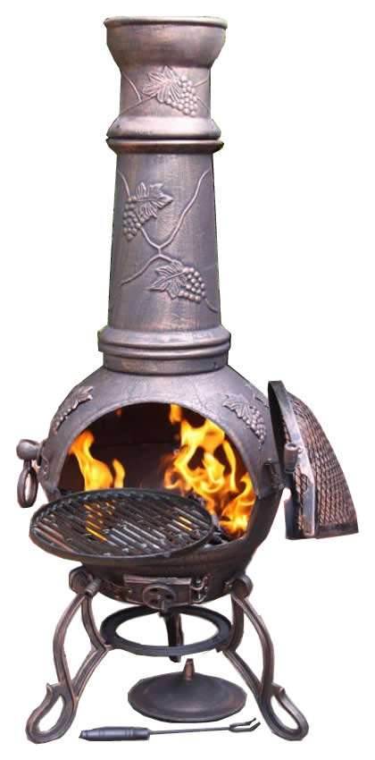 Buy the XL Toledo Grape Cast iron Chiminea online from the largest range of Cast iron Chimineas 